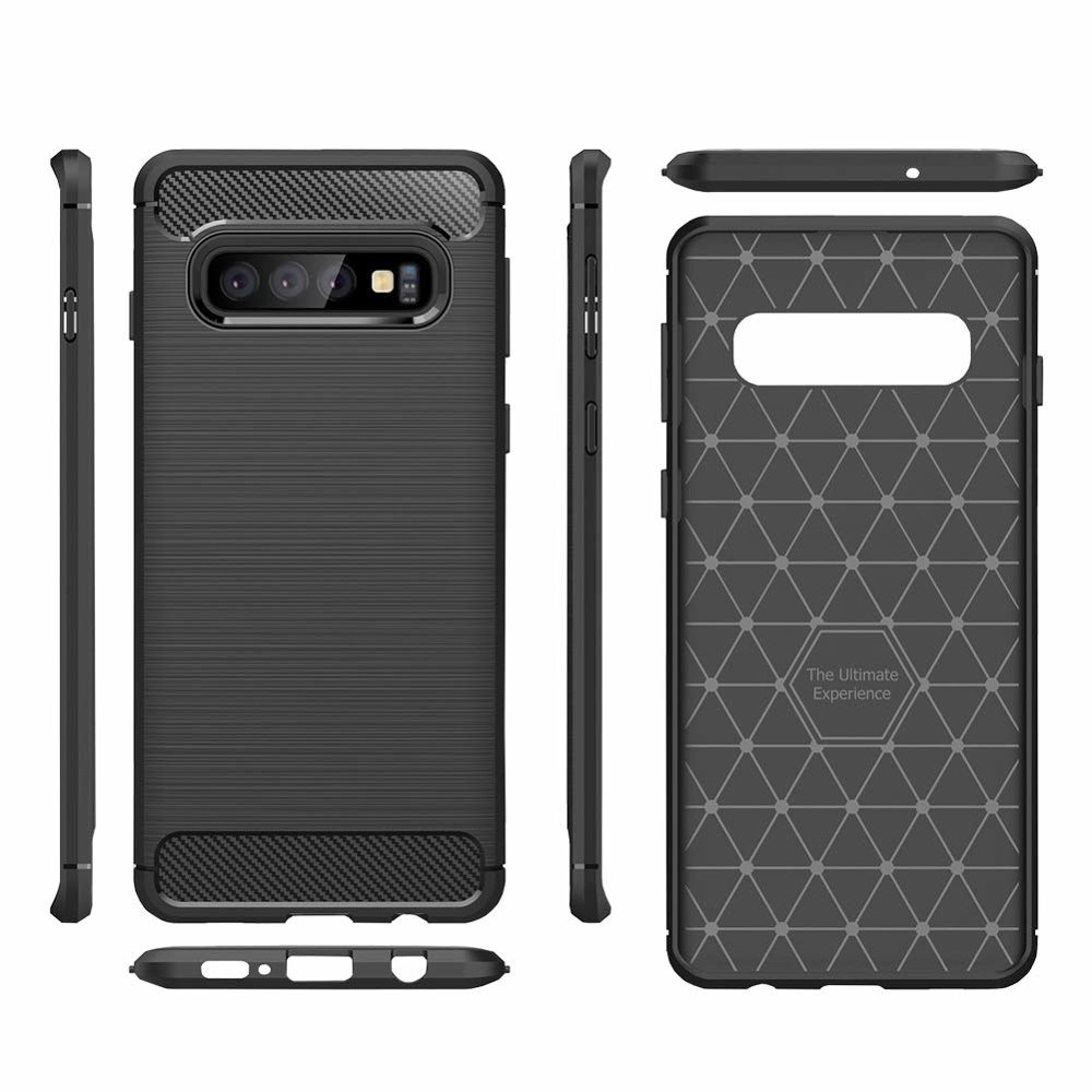 Pokrowiec Carbon Case czarny Samsung Galaxy S10 Plus / 3