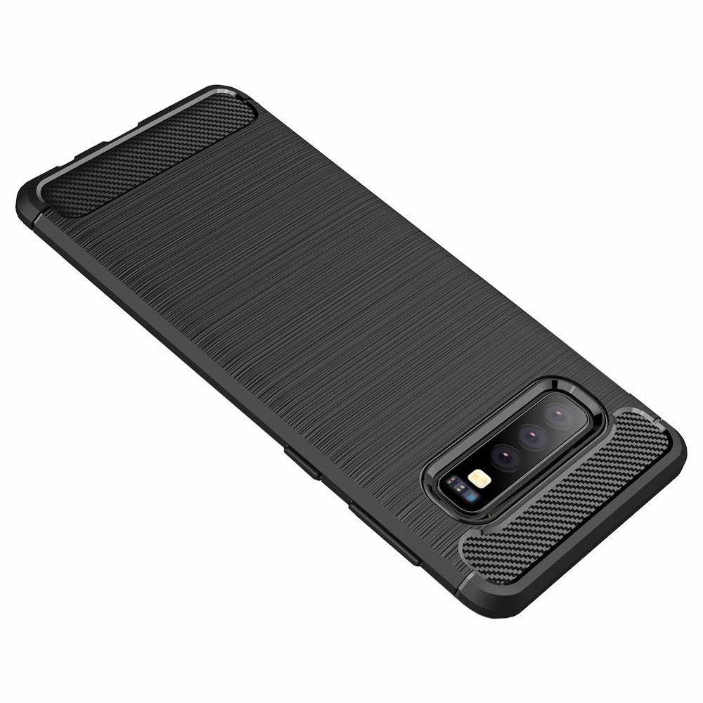 Pokrowiec Carbon Case czarny Samsung Galaxy S10 Plus / 4
