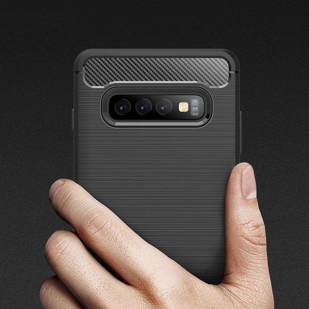 Pokrowiec Carbon Case czarny Samsung Galaxy S10 Plus / 6