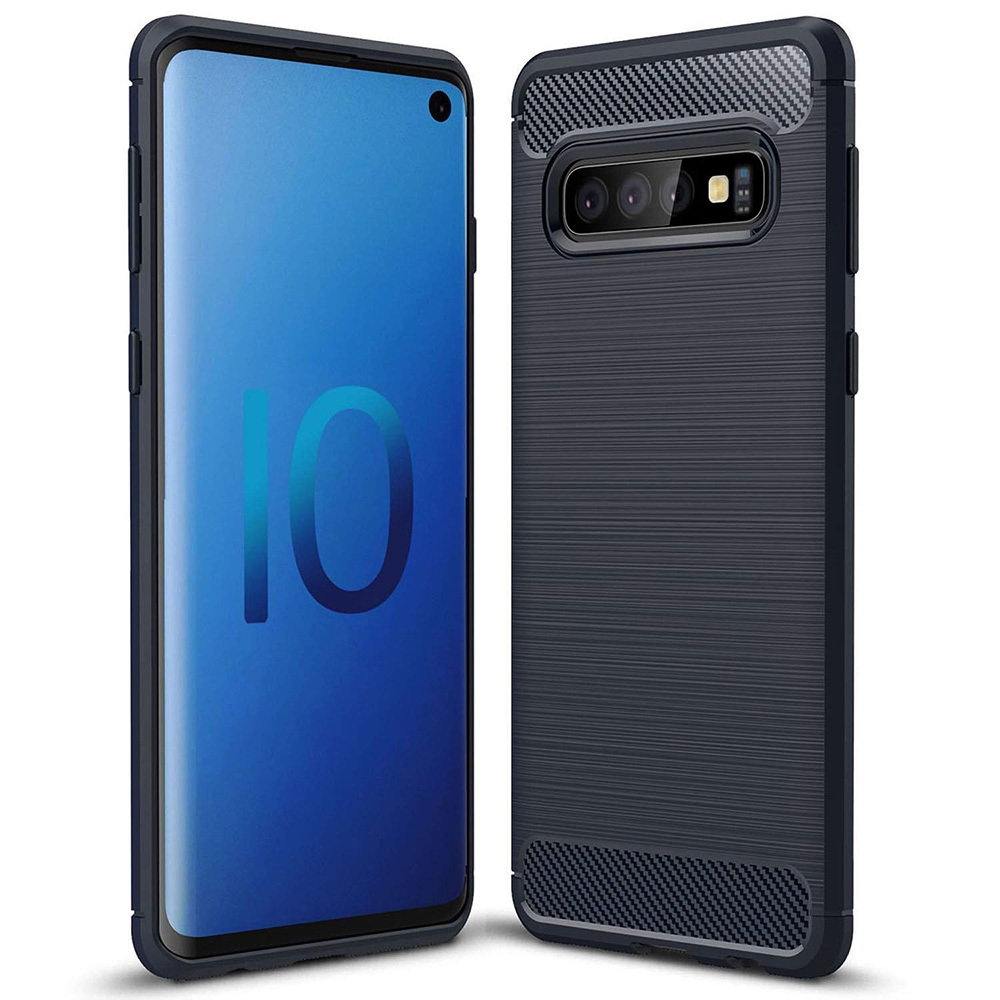 Pokrowiec Carbon Case czarny Samsung Galaxy S10 Plus / 11