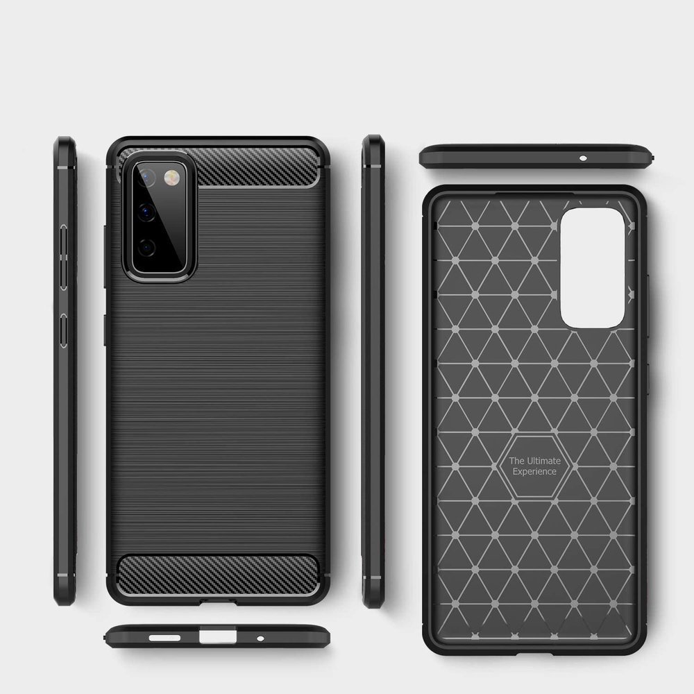 Pokrowiec Carbon Case czarny Samsung Galaxy S20 FE / 3
