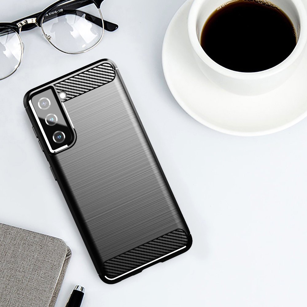 Pokrowiec Carbon Case czarny Samsung Galaxy S21 FE 5G / 7