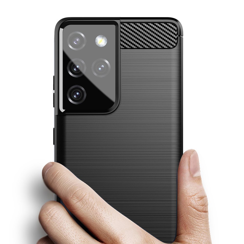 Pokrowiec Carbon Case czarny Samsung Galaxy S21 Ultra 5G / 4