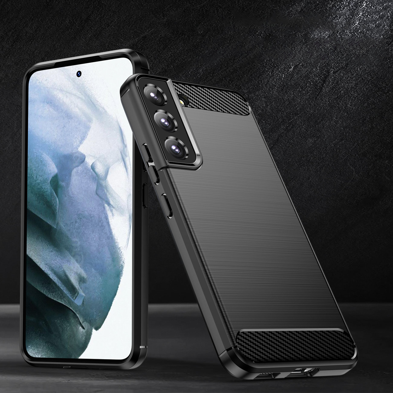 Pokrowiec Carbon Case czarny Samsung Galaxy S22 Plus / 7 Pokrowiec Carbon Case czarny Samsung Galaxy S22 Plus / 7