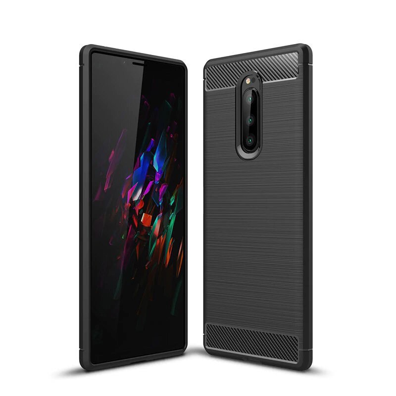 Pokrowiec Carbon Case czarny Sony Xperia 1