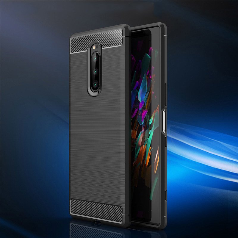 Pokrowiec Carbon Case czarny Sony Xperia 1 / 4