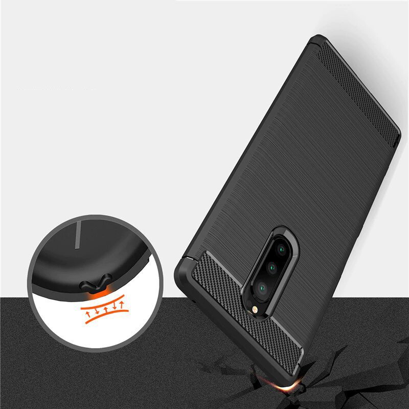 Pokrowiec Carbon Case czarny Sony Xperia 1 / 6