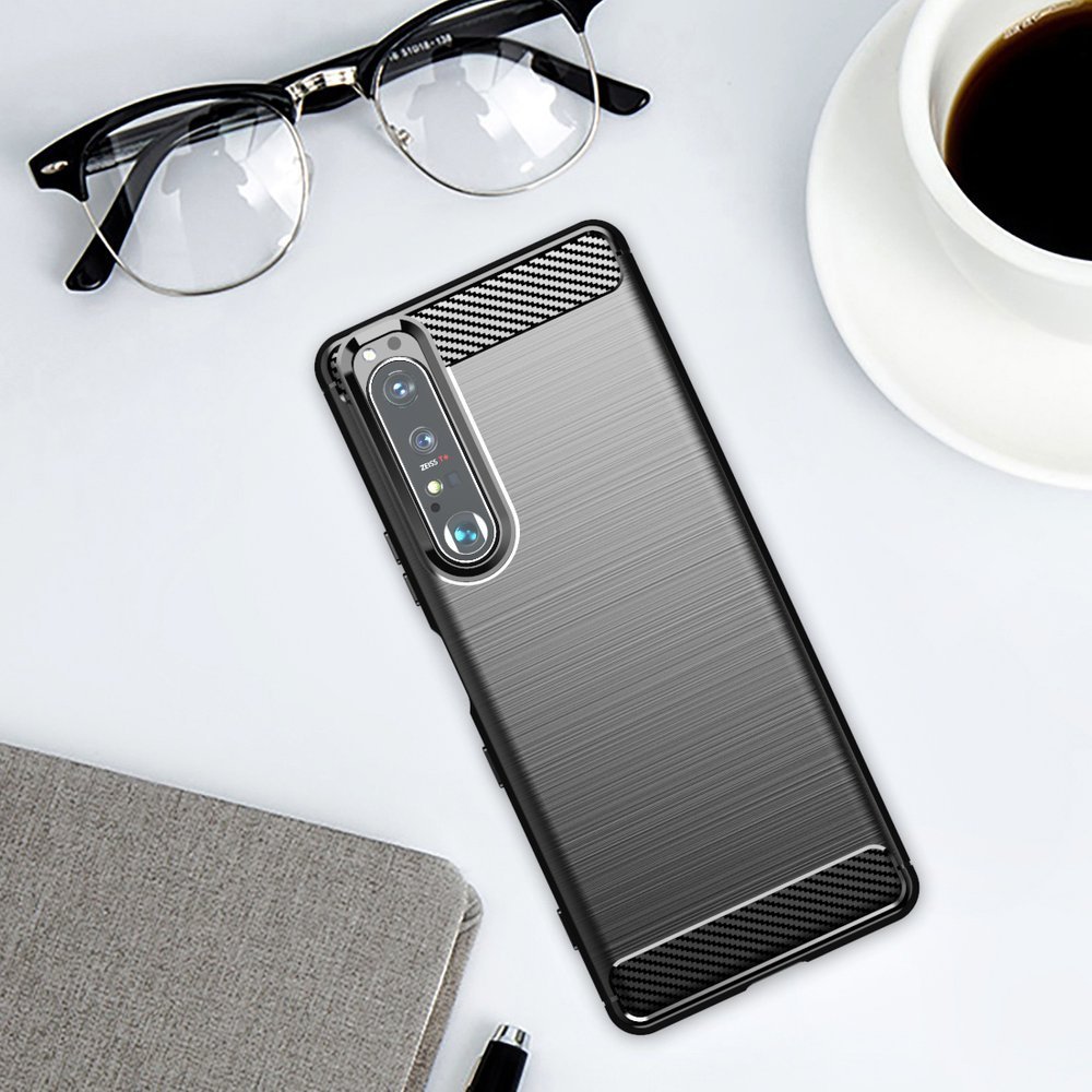 Pokrowiec Carbon Case czarny Sony Xperia 1 III / 9