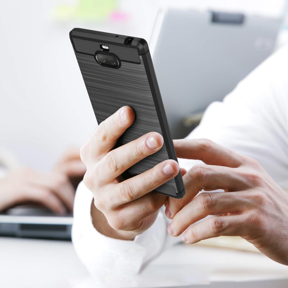 Pokrowiec Carbon Case czarny Sony Xperia 10 / 6