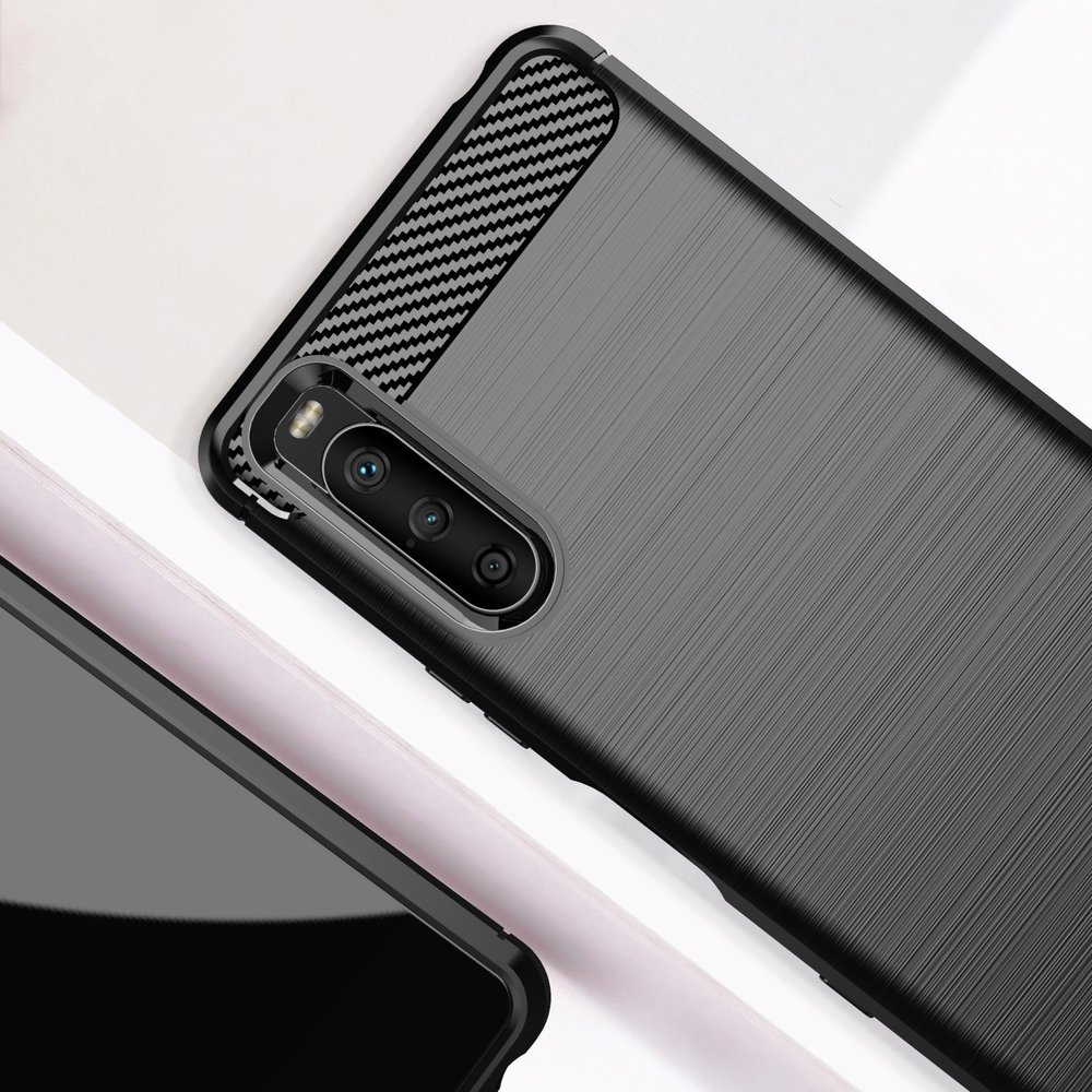 Pokrowiec Carbon Case czarny Sony Xperia 10 III / 5