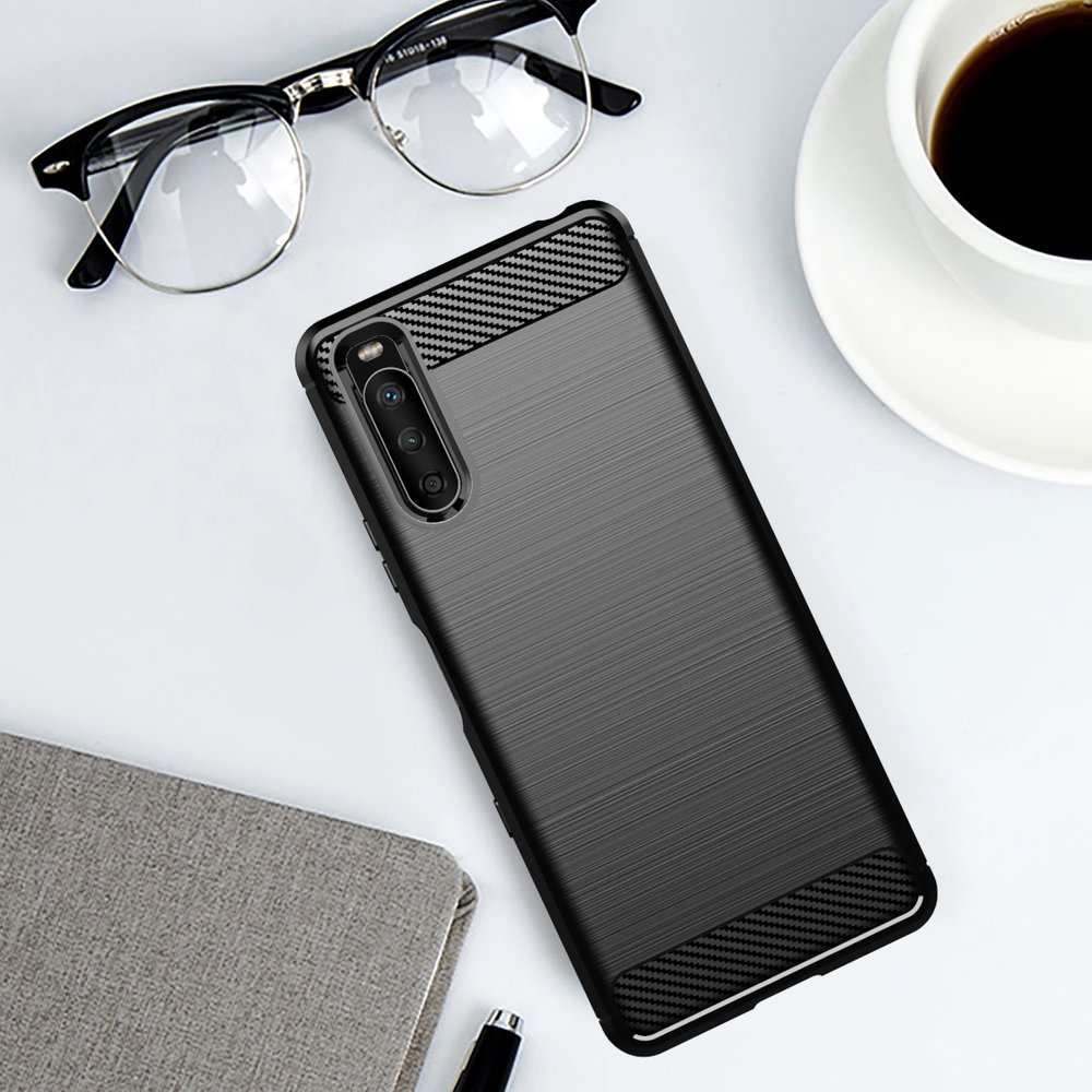 Pokrowiec Carbon Case czarny Sony Xperia 10 III / 8