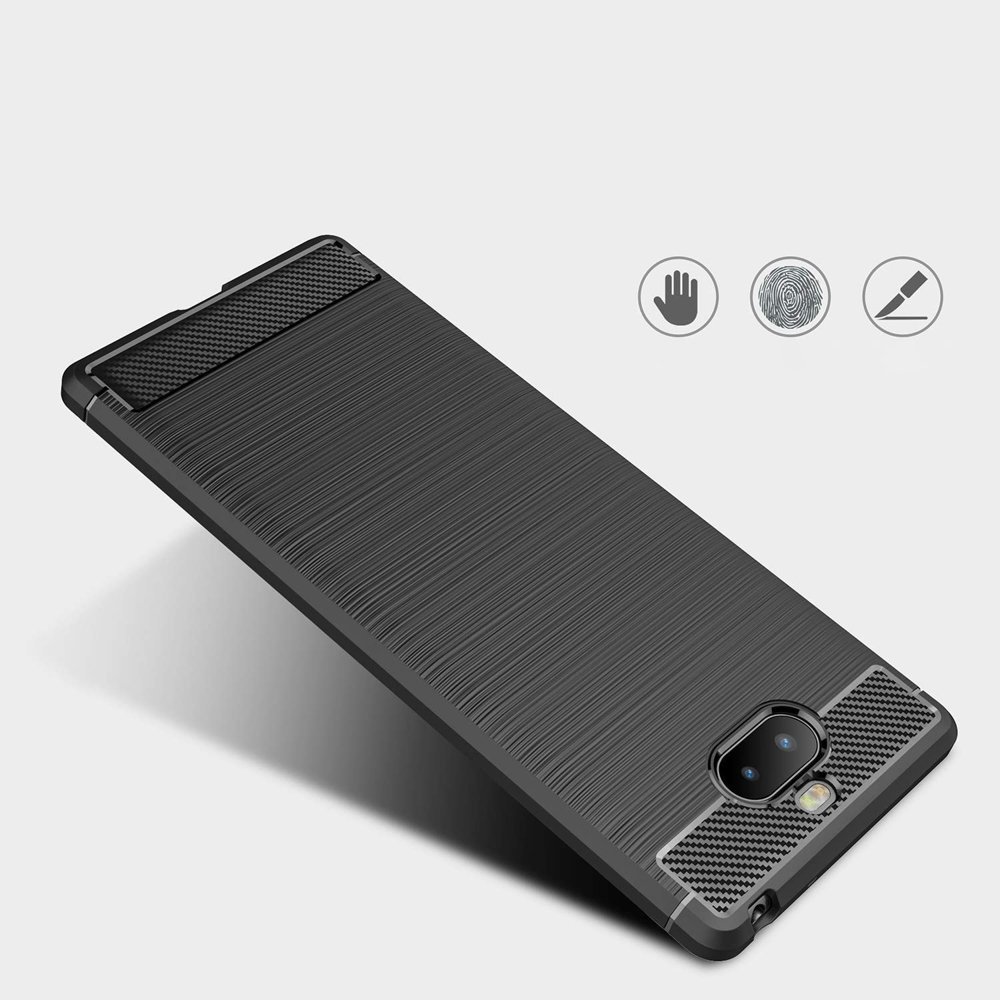 Pokrowiec Carbon Case czarny Sony Xperia 10 Plus / 6