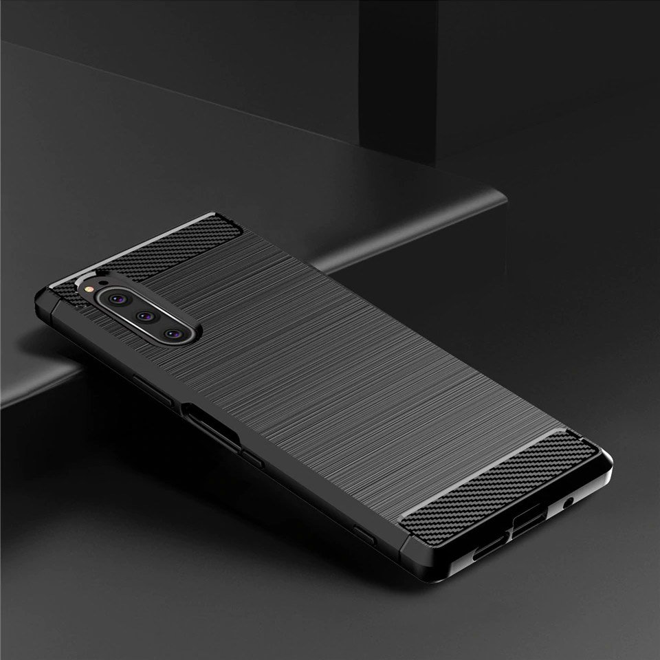 Pokrowiec Carbon Case czarny Sony Xperia 5 / 2