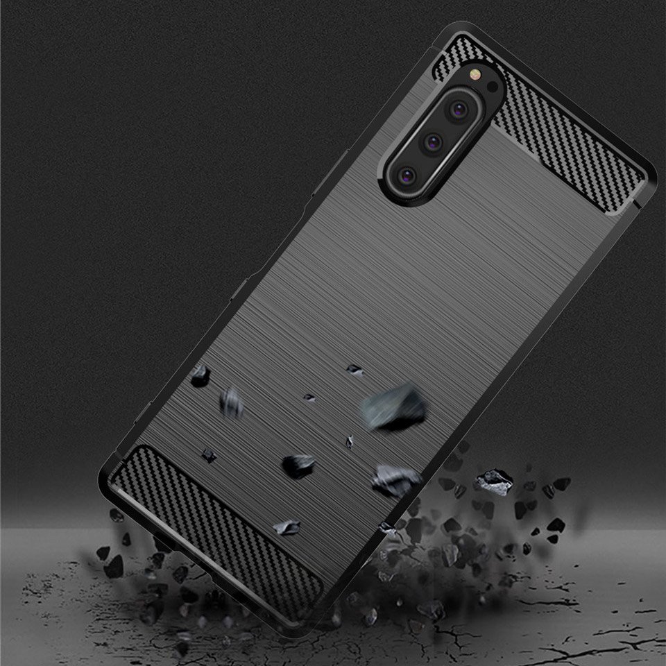 Pokrowiec Carbon Case czarny Sony Xperia 5 / 3