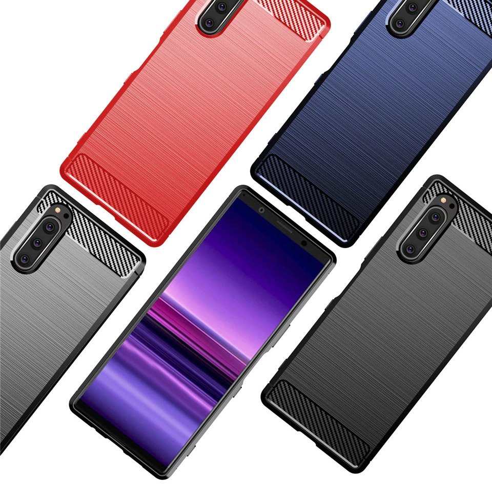 Pokrowiec Carbon Case czarny Sony Xperia 5 / 6