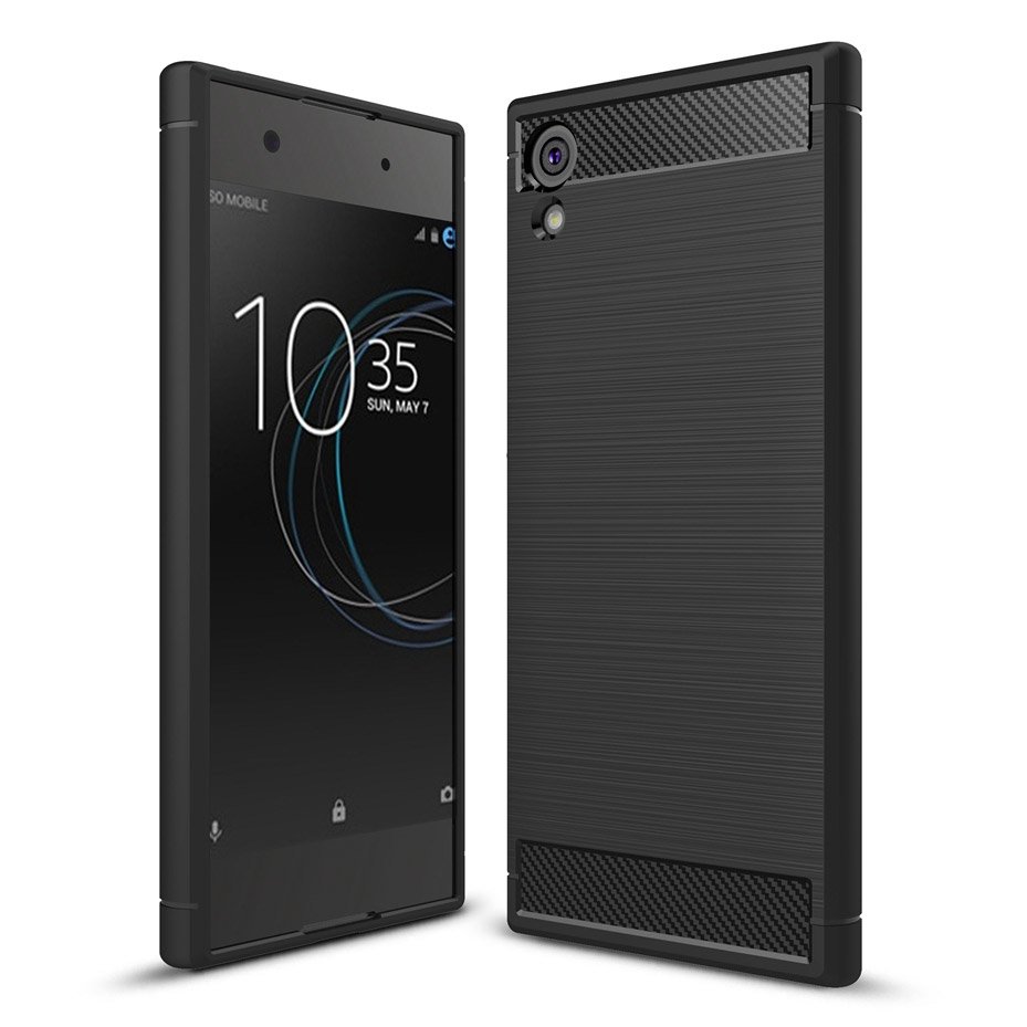 Pokrowiec Carbon Case czarny Sony Xperia XA1