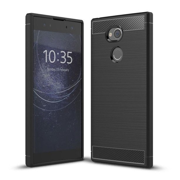 Pokrowiec Carbon Case czarny Sony Xperia XA2 Plus