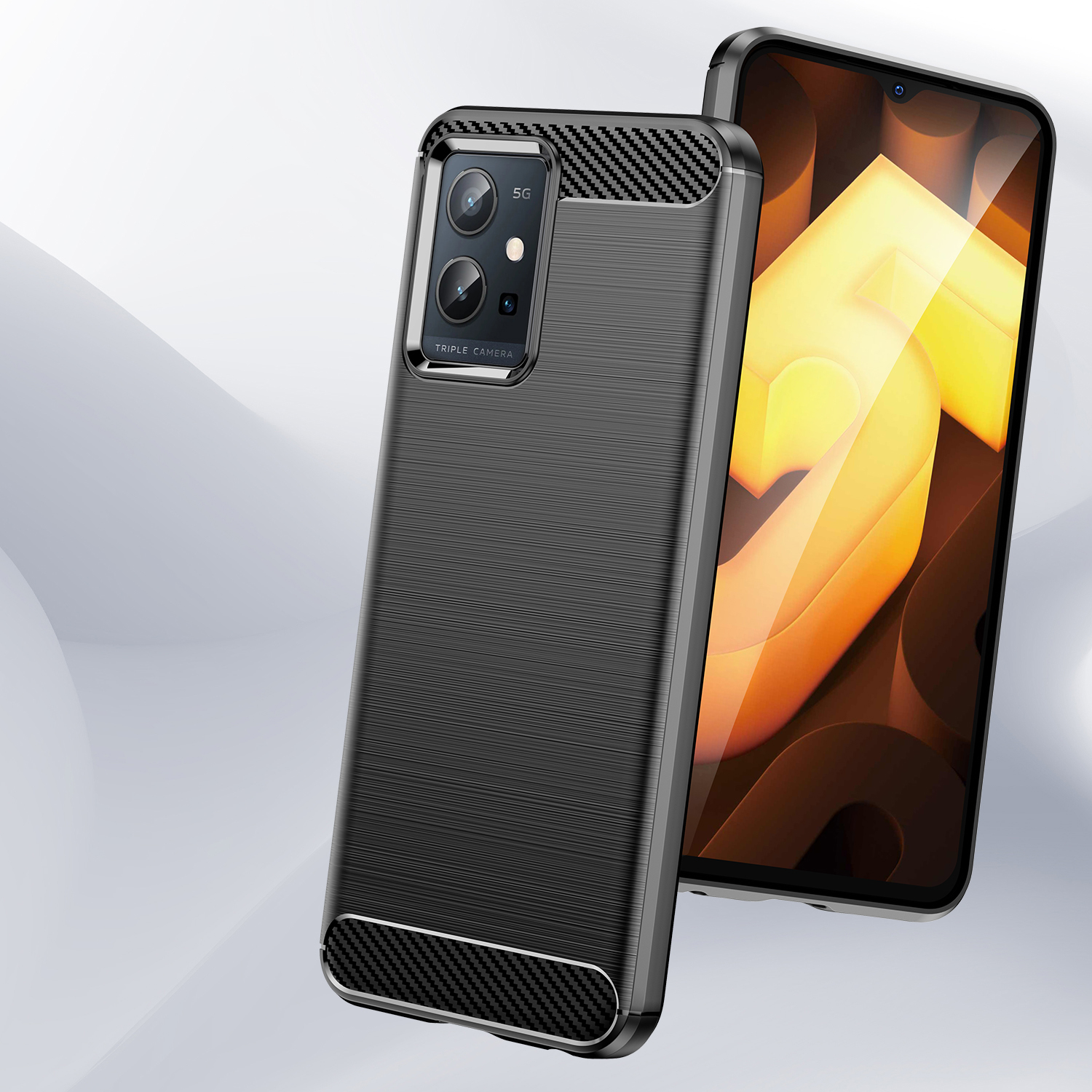 Pokrowiec Carbon Case czarny Vivo Y55 / 2