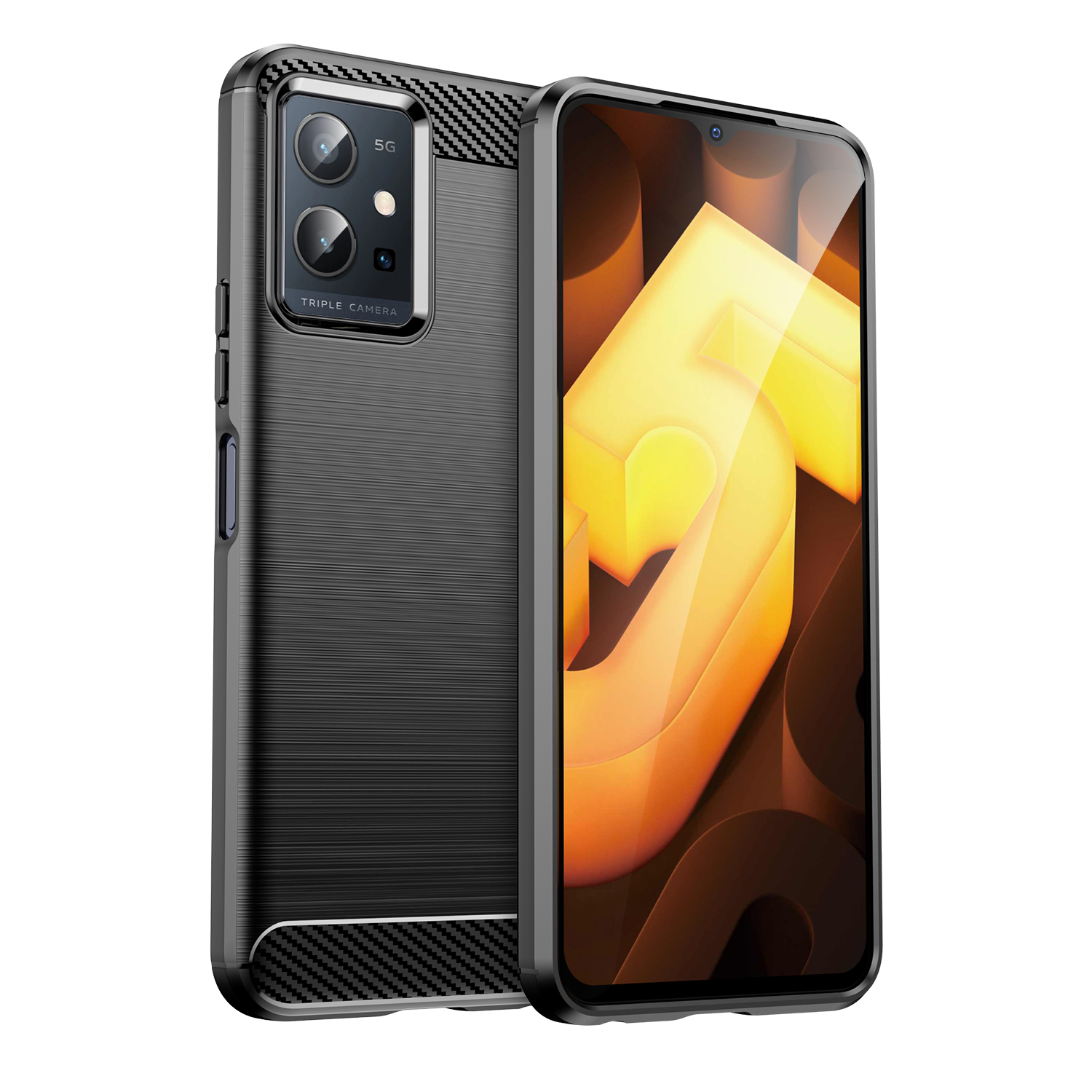 Pokrowiec Carbon Case czarny Vivo Y75