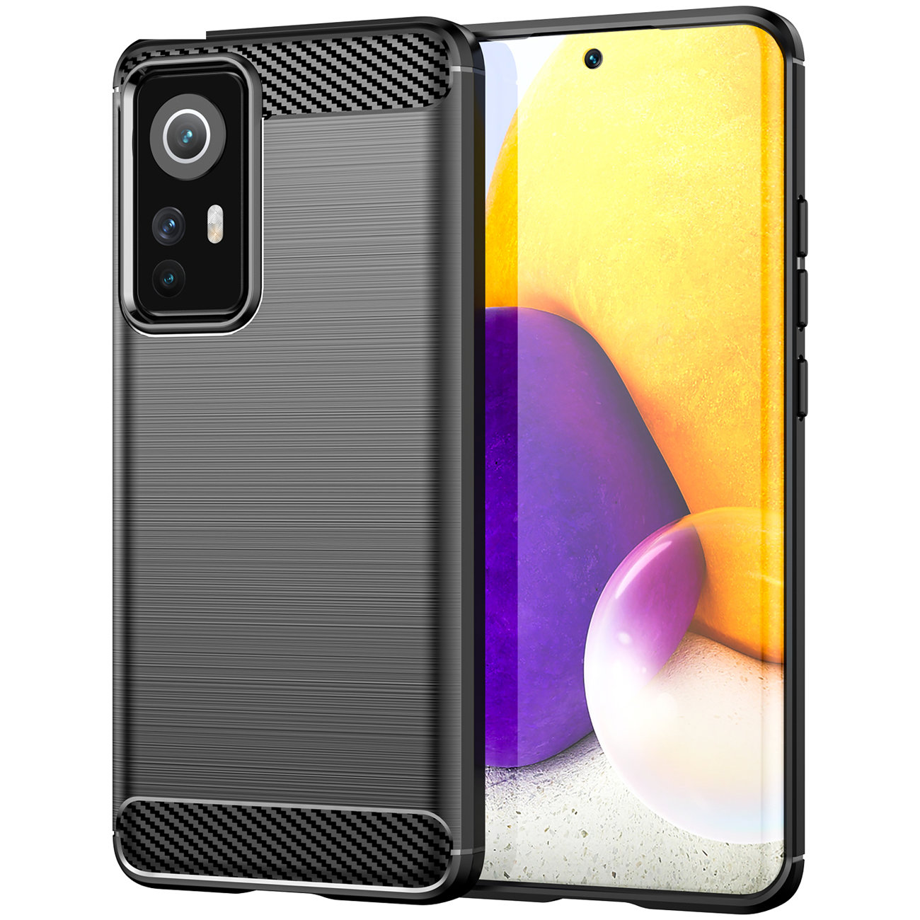 Pokrowiec Carbon Case czarny Xiaomi 12