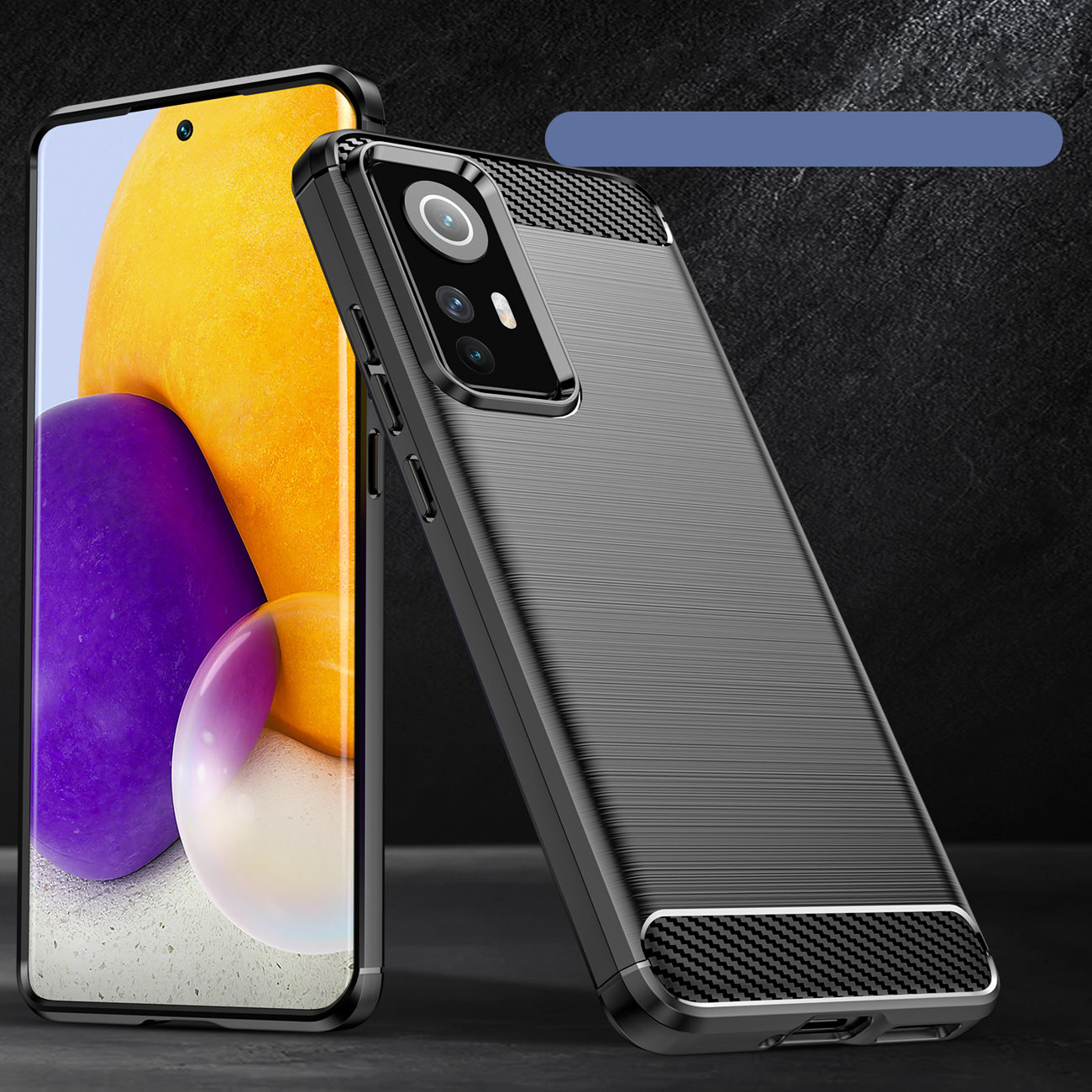 Pokrowiec Carbon Case czarny Xiaomi 12 / 6