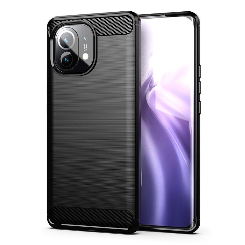 Pokrowiec Carbon Case czarny Xiaomi Mi 11
