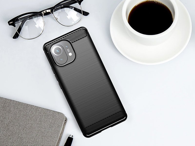 Pokrowiec Carbon Case czarny Xiaomi Mi 11 / 8