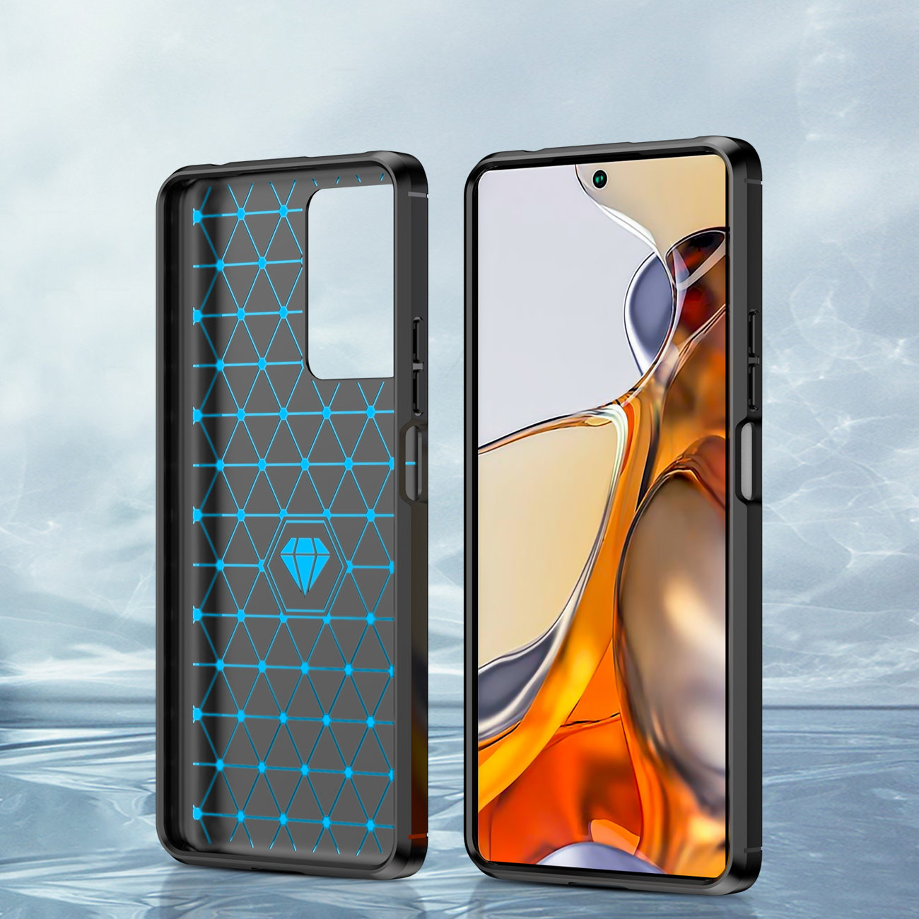 Pokrowiec Carbon Case czarny Xiaomi Mi 11T / 4