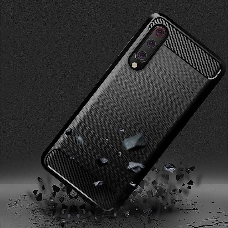 Pokrowiec Carbon Case czarny Xiaomi Mi 9 Lite / 4