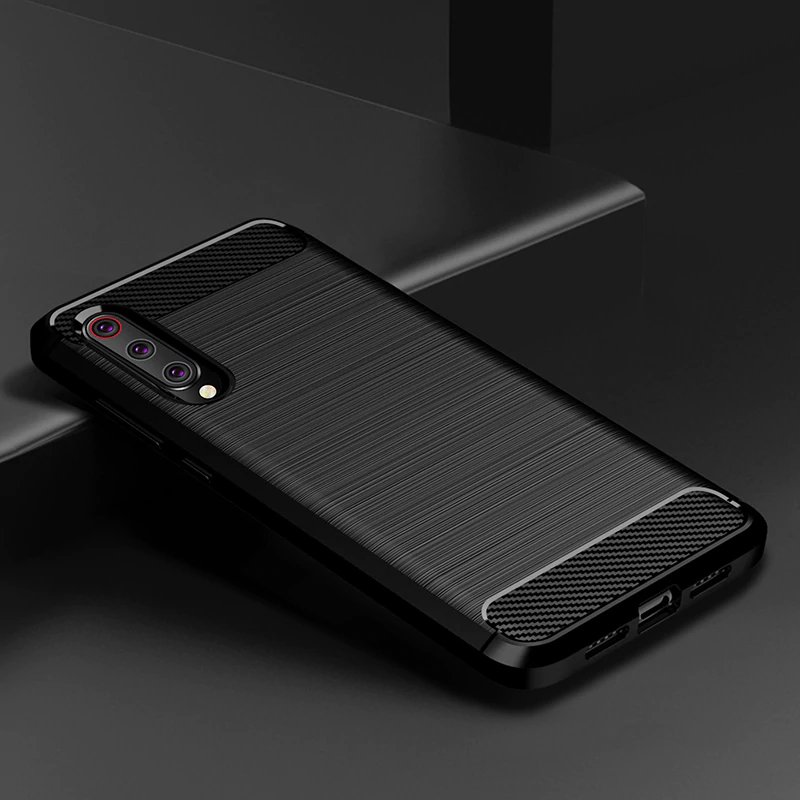 Pokrowiec Carbon Case czarny Xiaomi Mi 9 Lite / 5