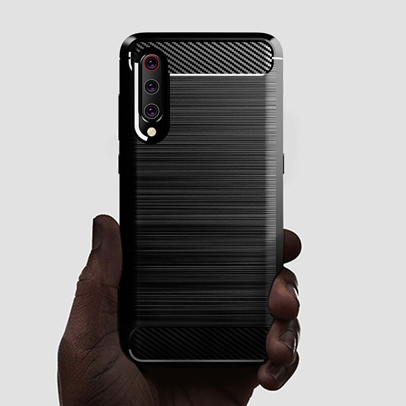 Pokrowiec Carbon Case czarny Xiaomi Mi 9 Lite / 6