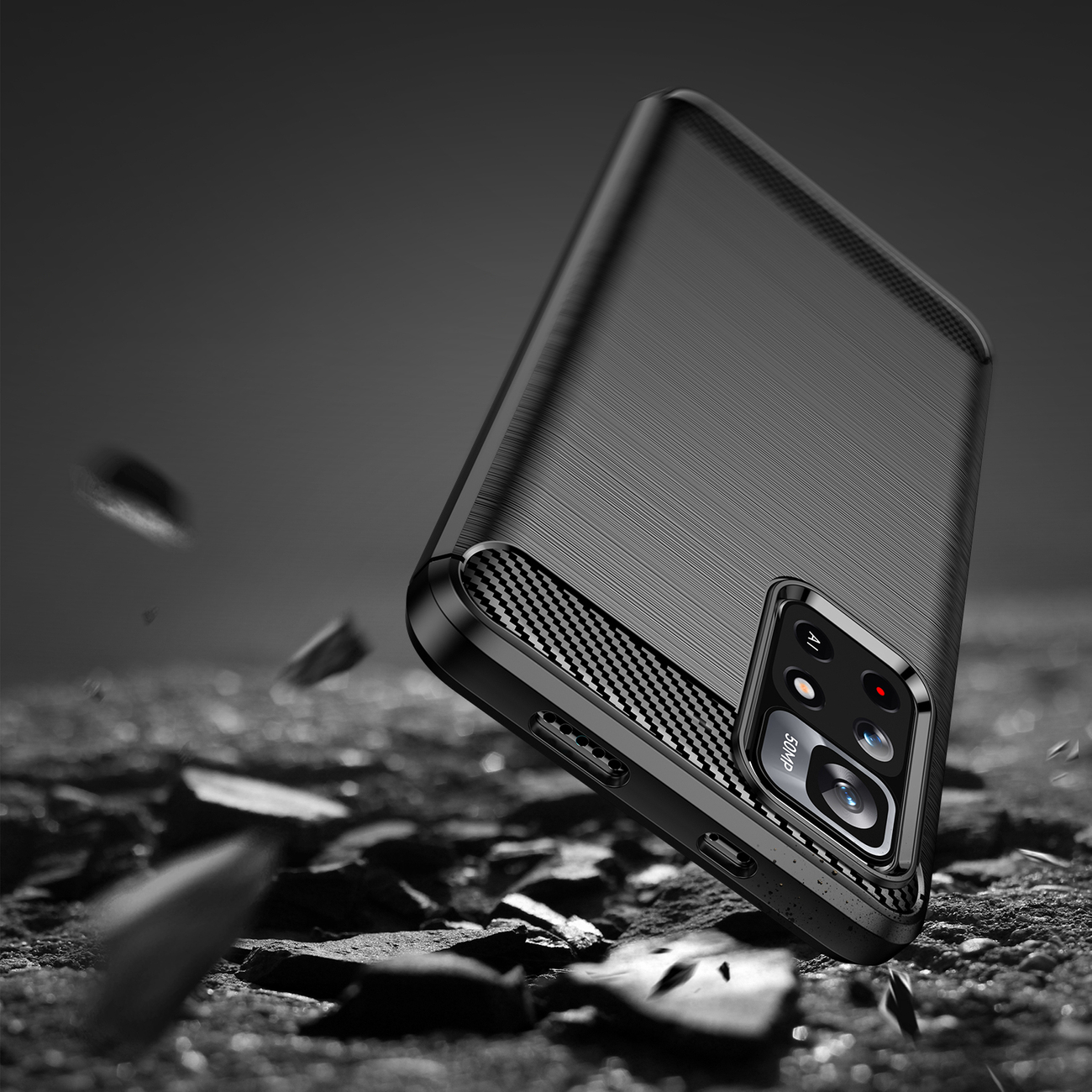 Pokrowiec Carbon Case czarny Xiaomi POCO M4 Pro 5G / 6
