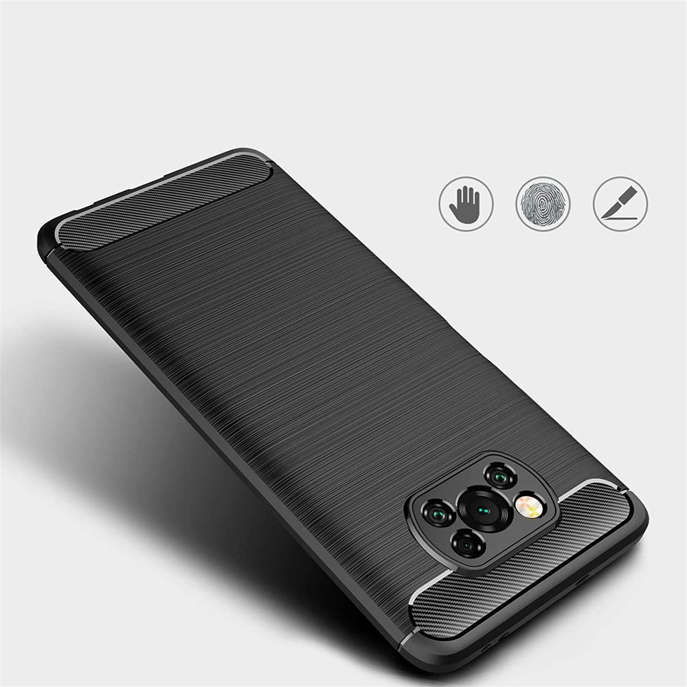 Pokrowiec Carbon Case czarny Xiaomi POCO X3 NFC / 3