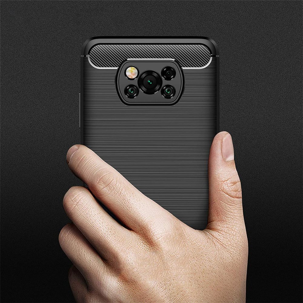 Pokrowiec Carbon Case czarny Xiaomi POCO X3 NFC / 7