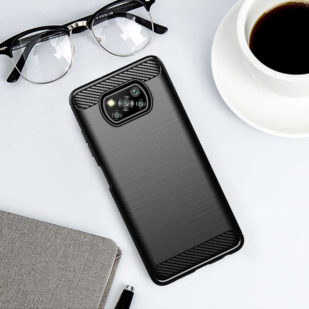 Pokrowiec Carbon Case czarny Xiaomi POCO X3 / 6