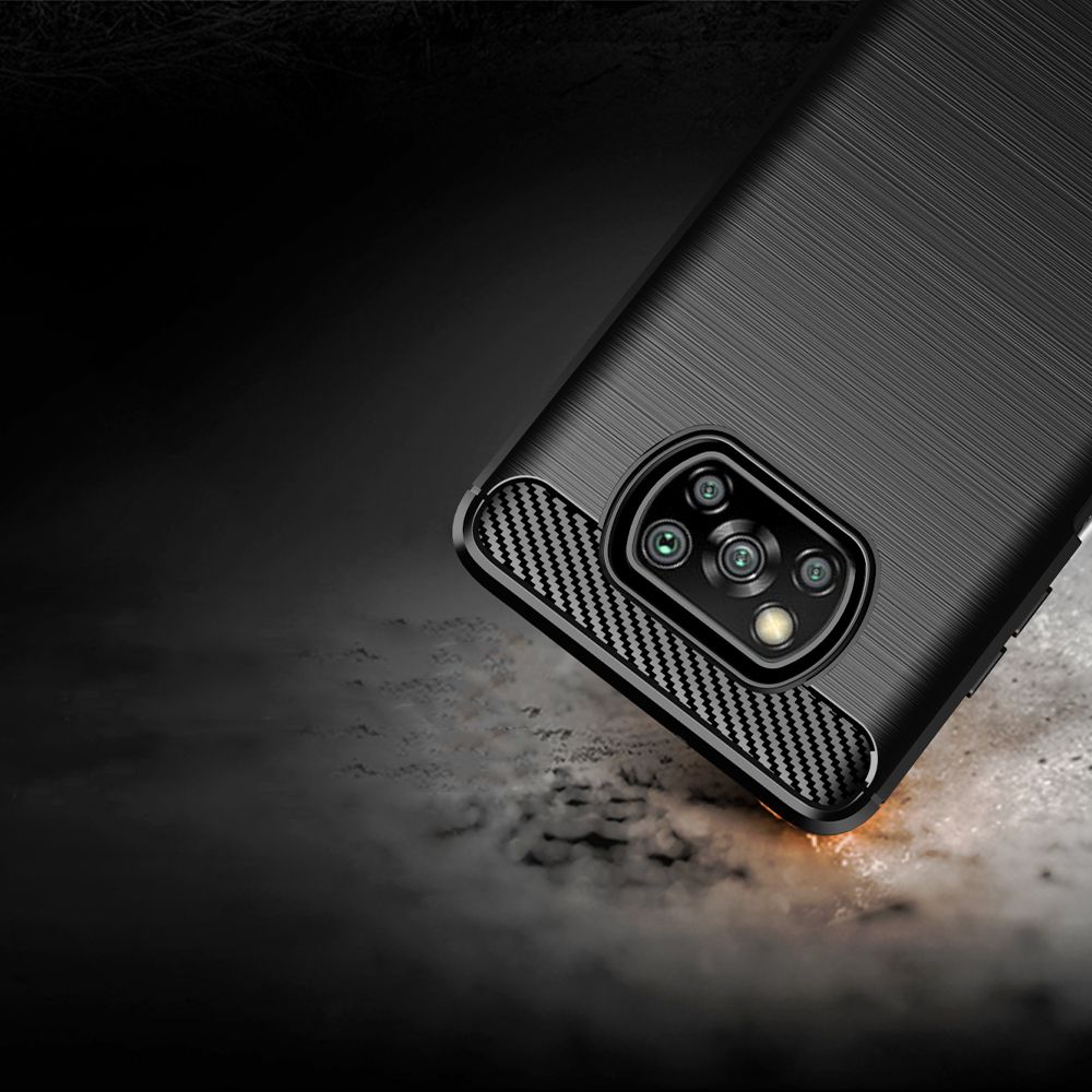 Pokrowiec Carbon Case czarny Xiaomi POCO X3 / 7