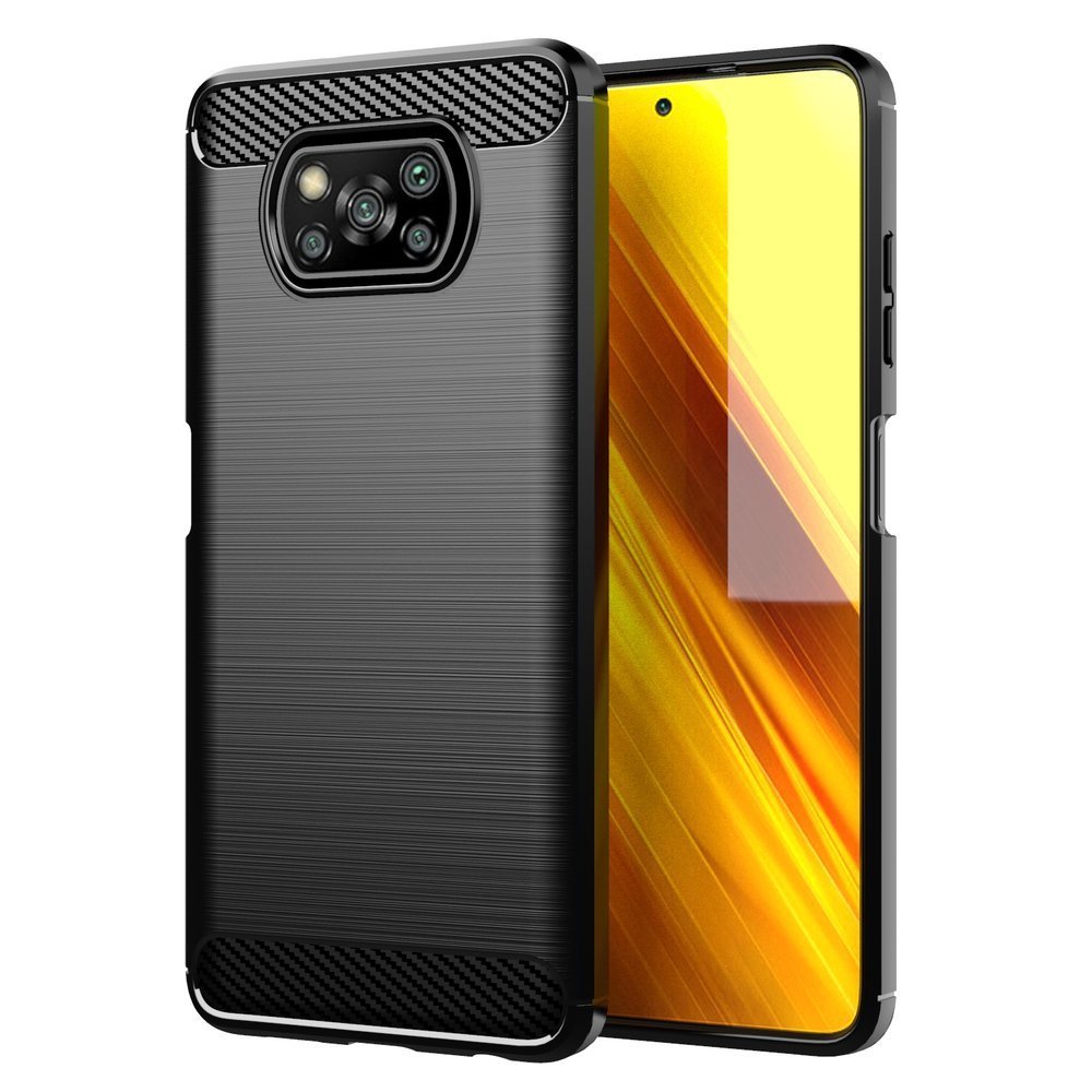 Pokrowiec Carbon Case czarny Xiaomi POCO X3 Pro