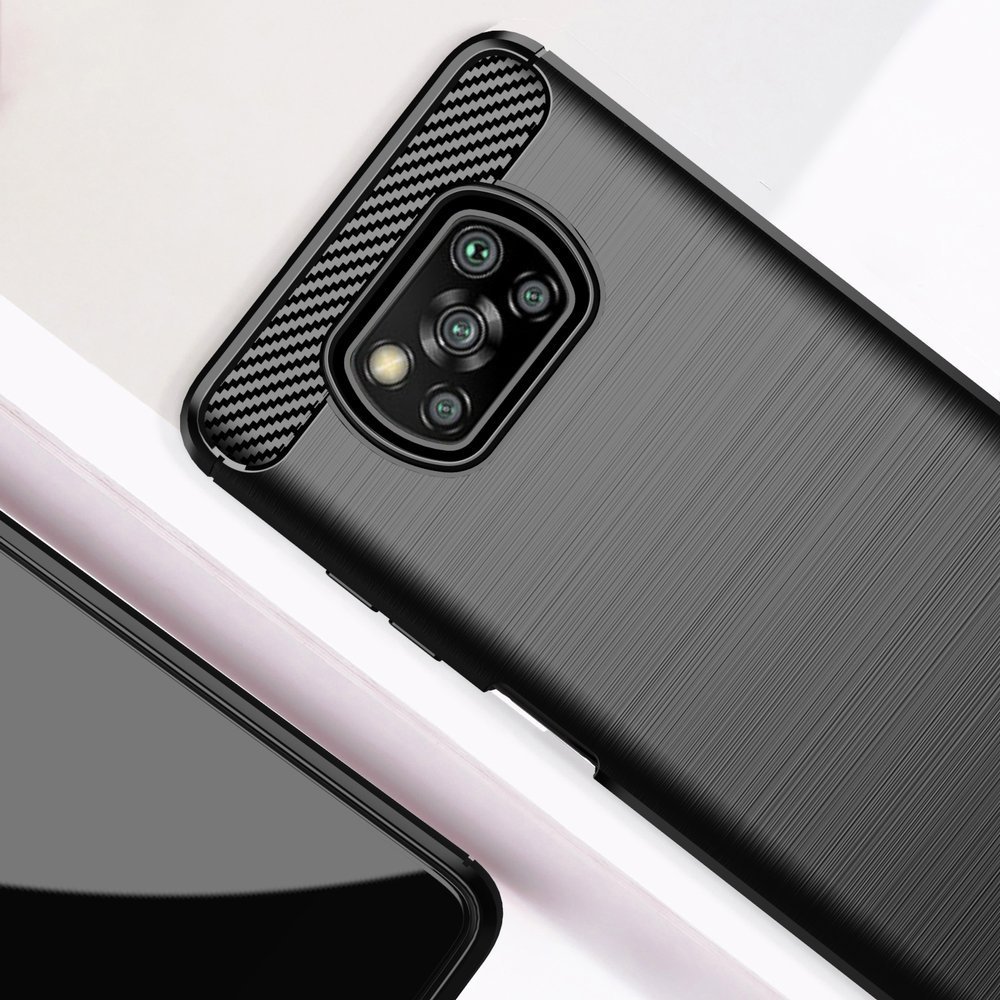 Pokrowiec Carbon Case czarny Xiaomi POCO X3 Pro / 5