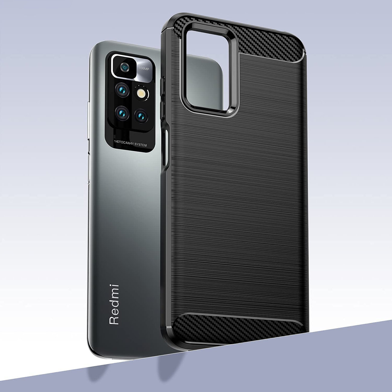 Pokrowiec Carbon Case czarny Xiaomi Redmi 10 / 2 Pokrowiec Carbon Case czarny Xiaomi Redmi 10 / 2