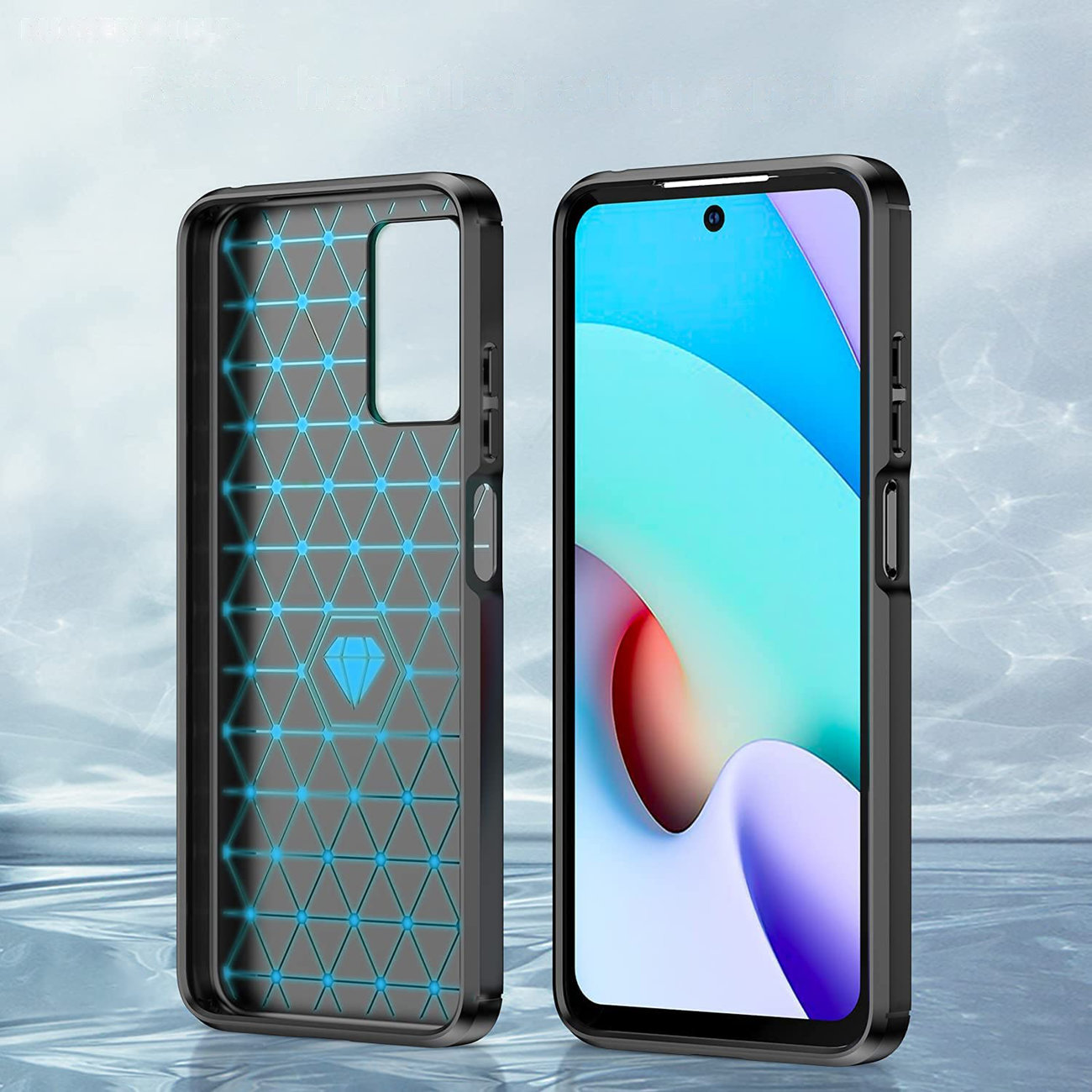 Pokrowiec Carbon Case czarny Xiaomi Redmi 10 / 4 Pokrowiec Carbon Case czarny Xiaomi Redmi 10 / 4