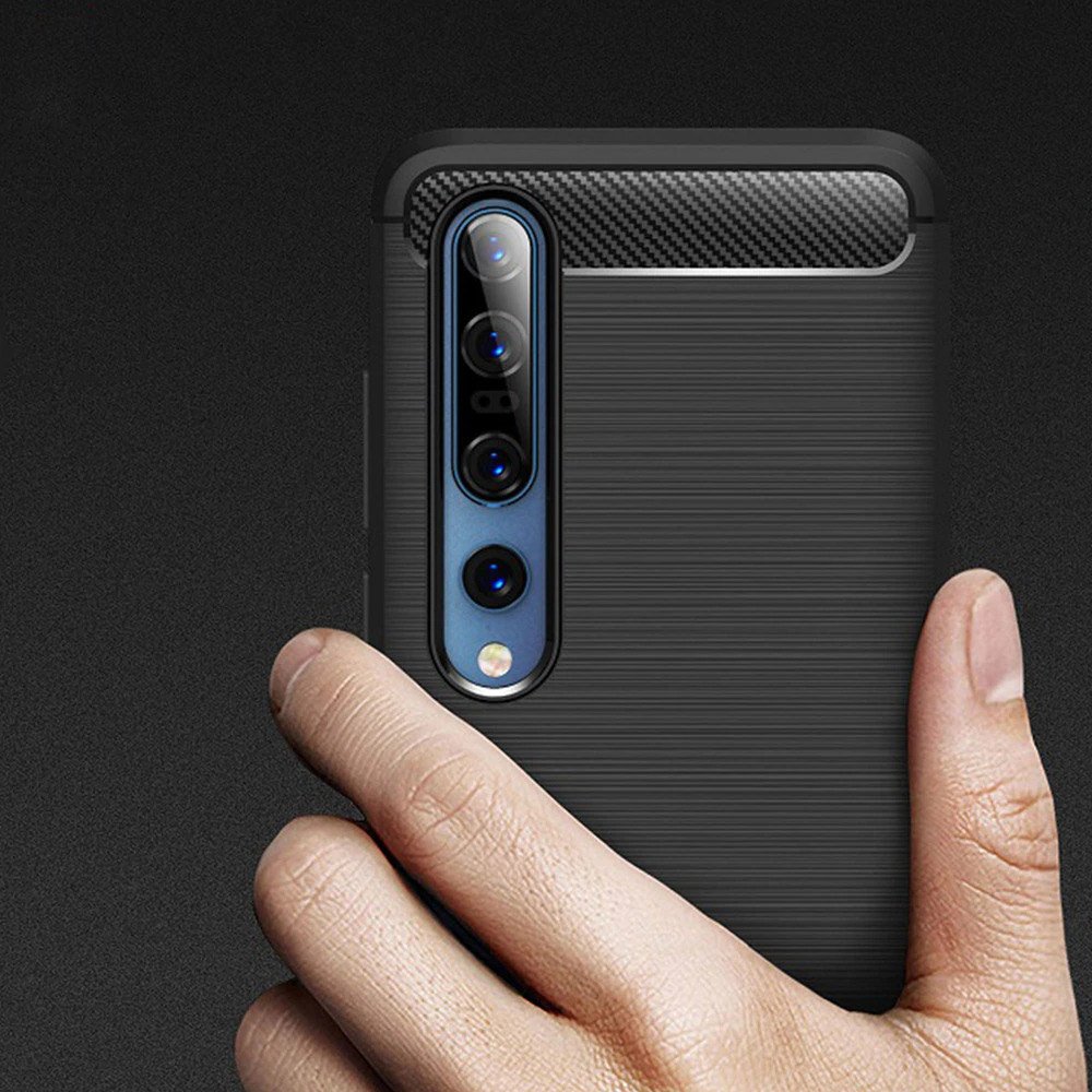 Pokrowiec Carbon Case czarny Xiaomi Mi 10 / 7