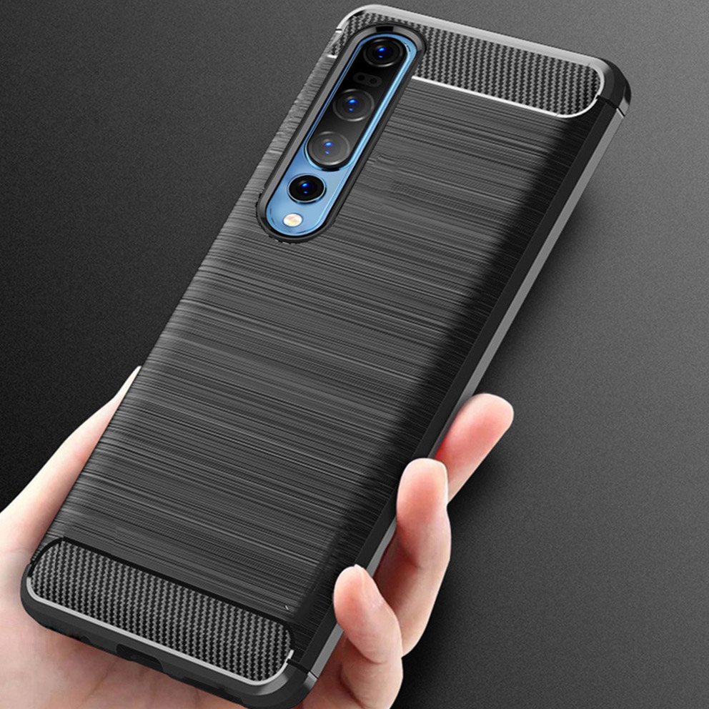Pokrowiec Carbon Case czarny Xiaomi Mi 10 / 9
