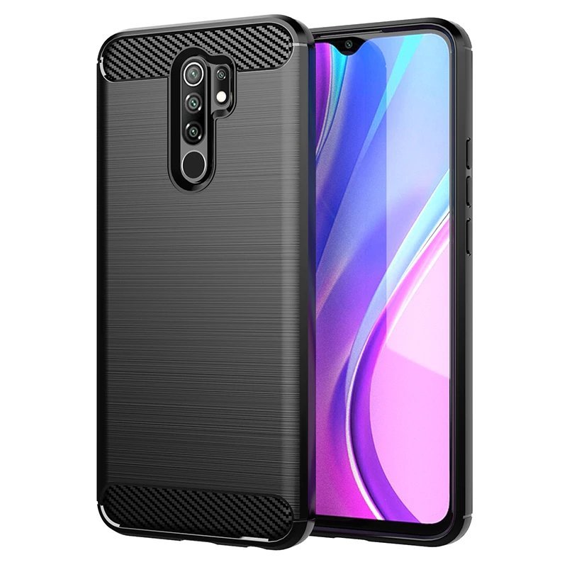 Pokrowiec Carbon Case czarny Xiaomi Redmi 9
