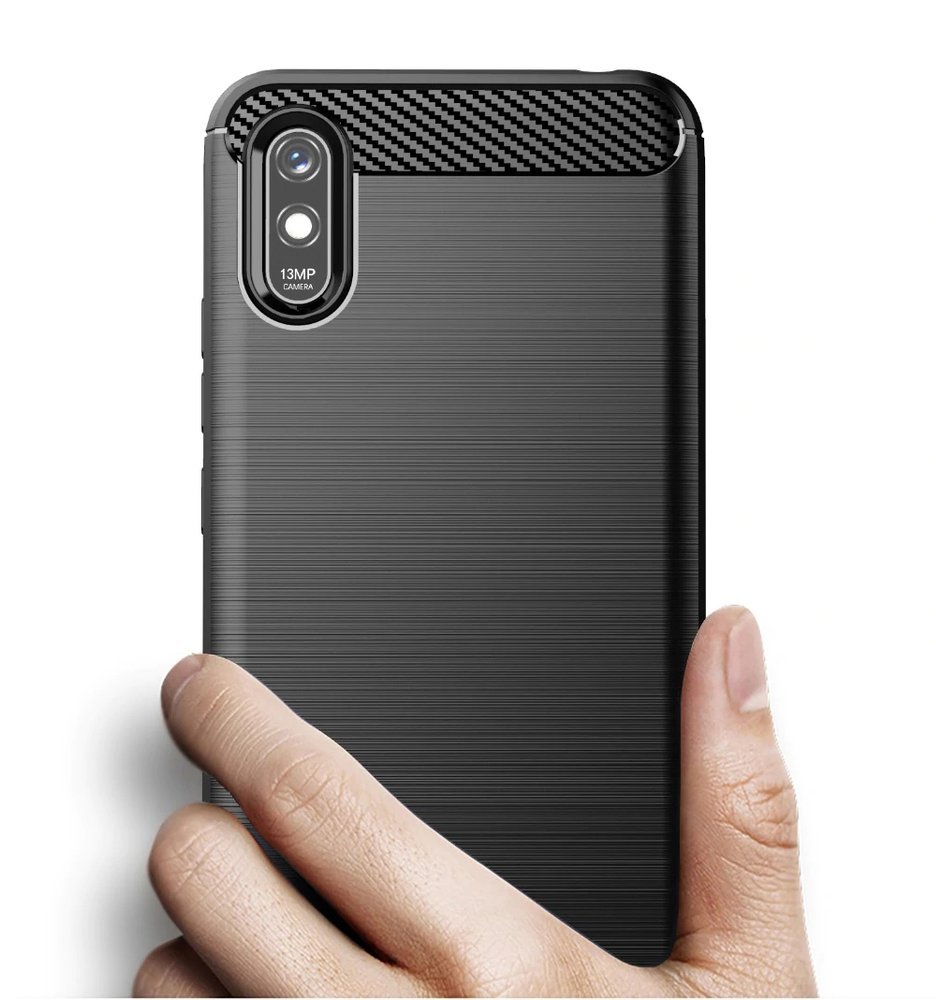 Pokrowiec Carbon Case czarny Xiaomi Redmi 9A / 5
