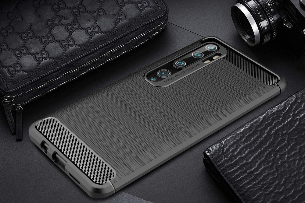 Pokrowiec Carbon Case czarny Xiaomi Mi Note 10 Pro / 4