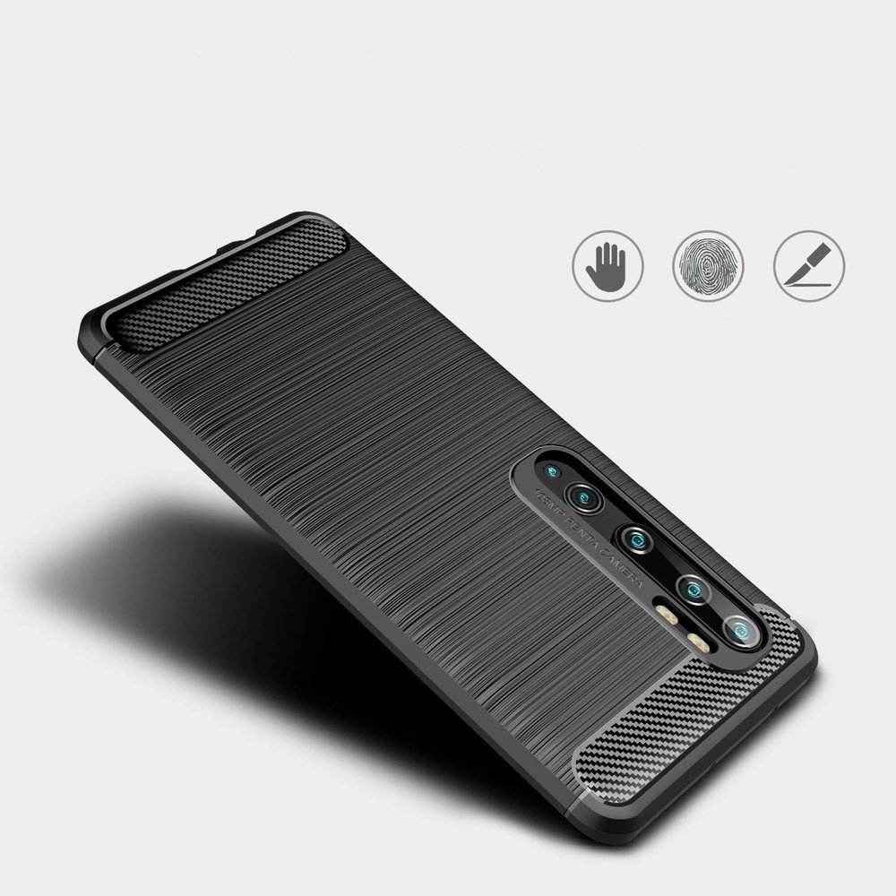 Pokrowiec Carbon Case czarny Xiaomi Mi Note 10 Pro / 7