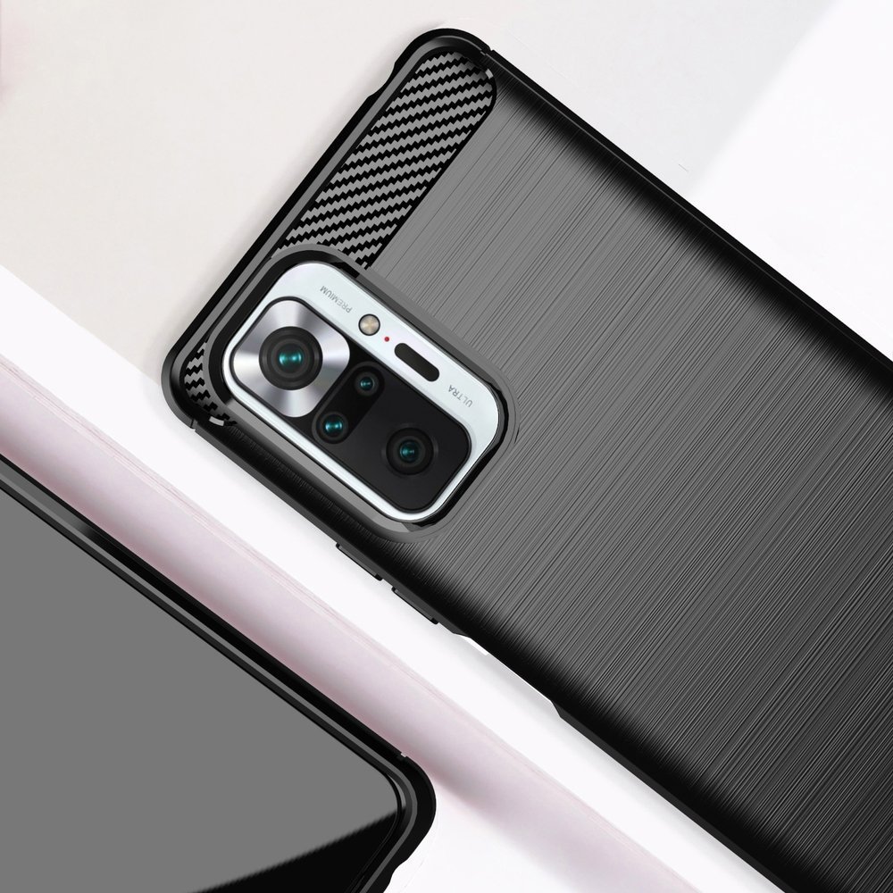 Pokrowiec Carbon Case czarny Xiaomi Redmi Note 10 Pro / 4