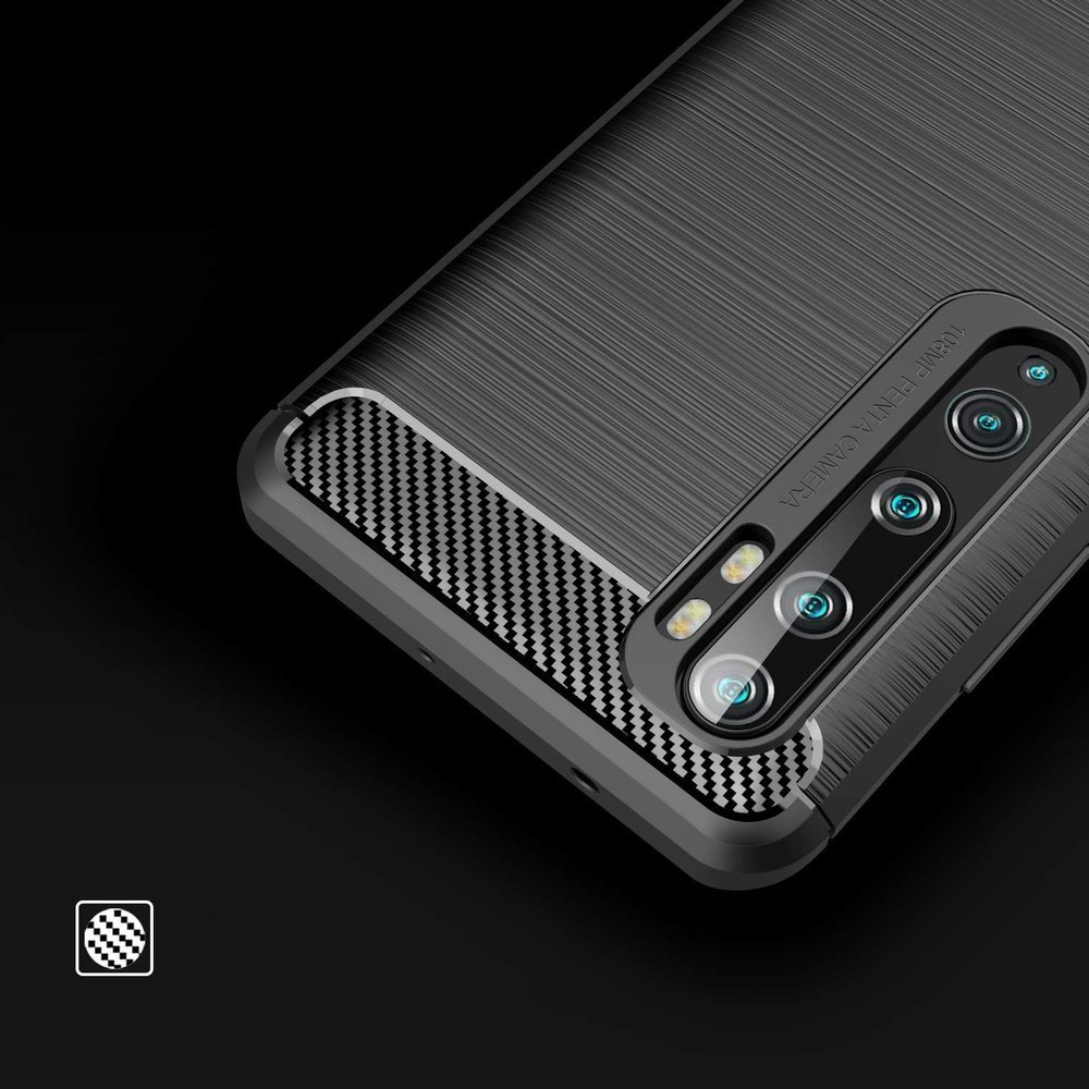 Pokrowiec Carbon Case czarny Xiaomi Mi Note 10 / 5