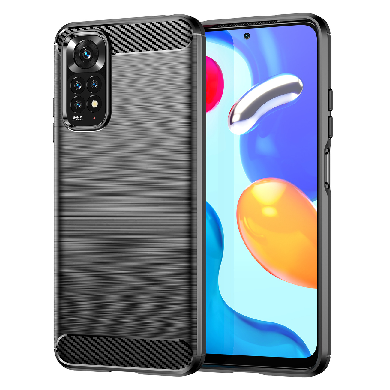 Pokrowiec Carbon Case czarny Xiaomi Redmi Note 11