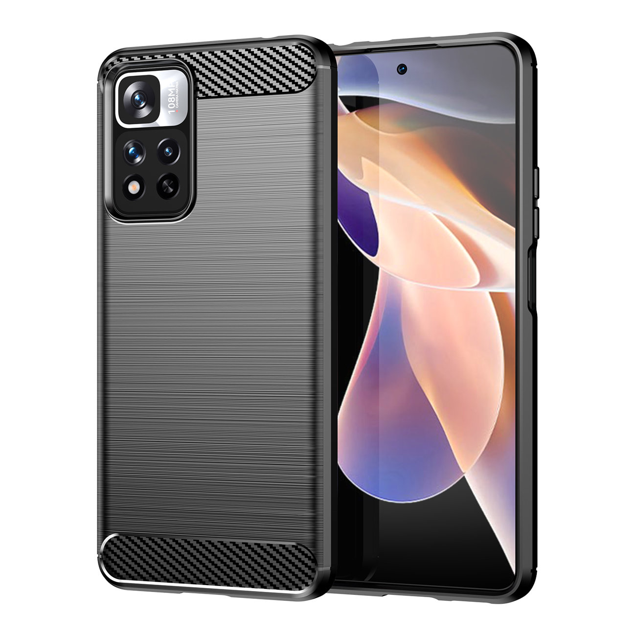 Pokrowiec Carbon Case czarny Xiaomi Redmi Note 11 Pro+ 5G